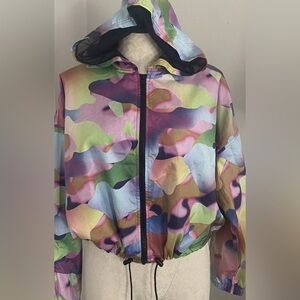 Noli Women’s Windbreaker Prism Cameo Jacket rainbow yoga Sz S activewear yoga